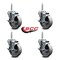 Service Caster 4 Inch Semi Steel Wheel Swivel 34 Inch Threaded Stem Caster Set with Brake SCC SCC-TS20S414-SSS-TLB-34212-4 - alternate 4